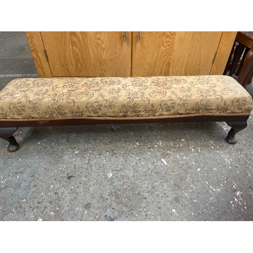 Antique long low footstool, also known as a hearth stool or fender ...