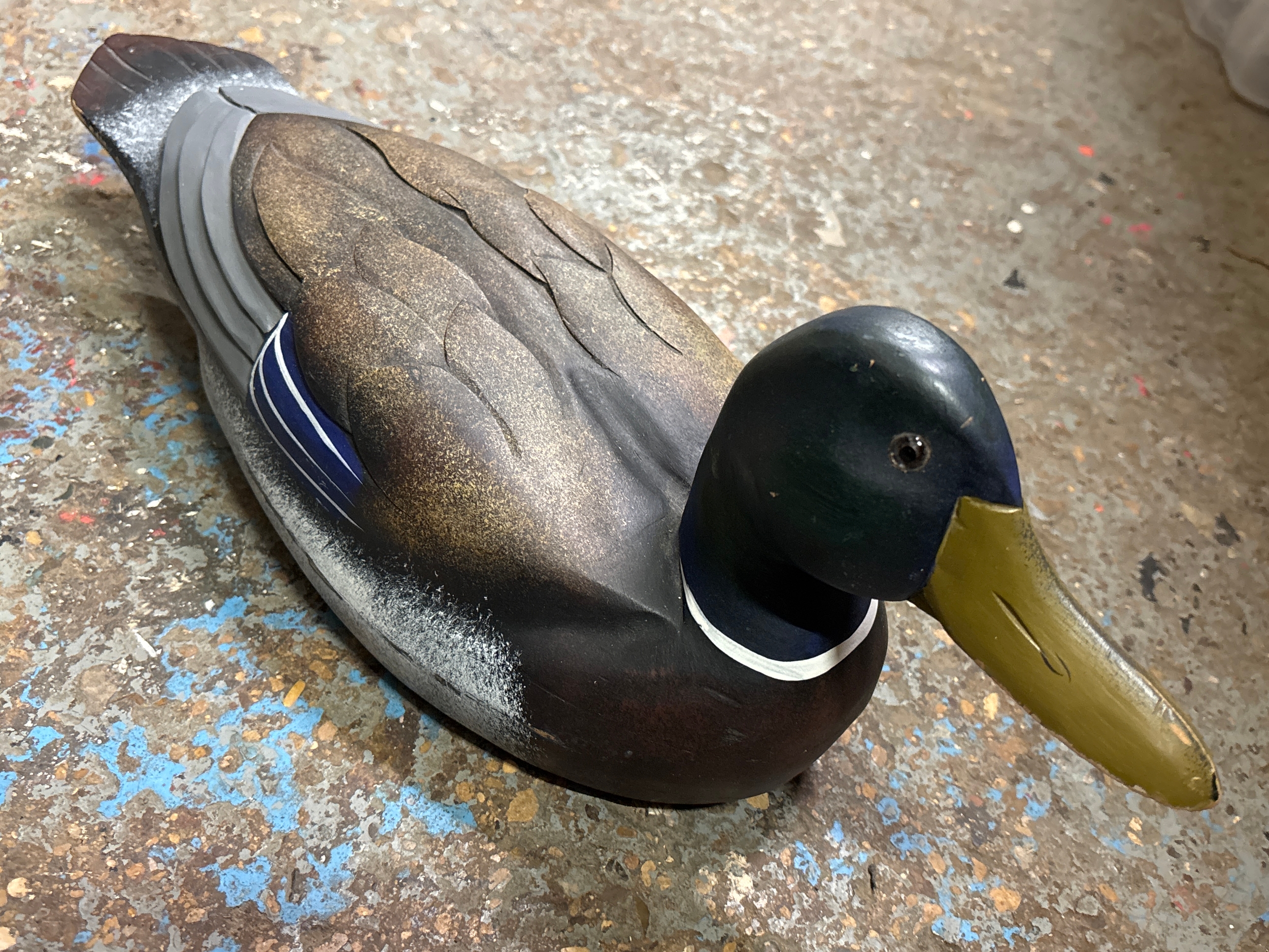 Mallard-drake ‘duck decoy’ used in waterfowl hunting as decorative folk-art