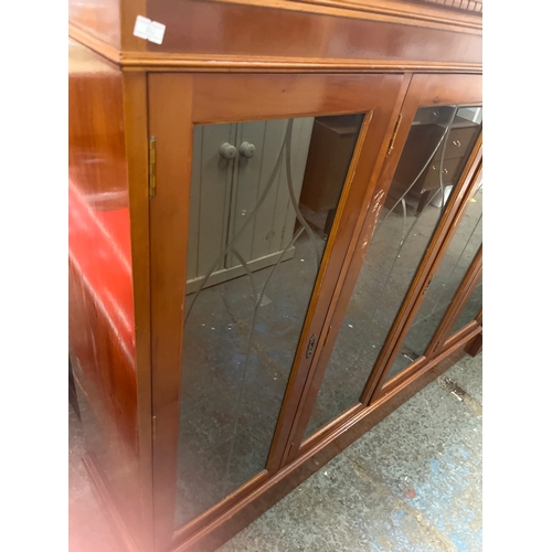 vintage Georgian-style four-door glazed display cabinet bookcase ...