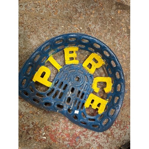 vintage, hand-painted cast-iron Pierce tractor Seat