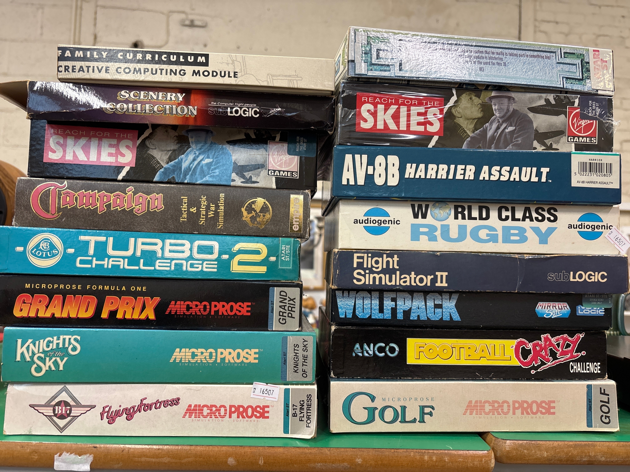 vintage retro computer and flight simulation big-box video games for ...