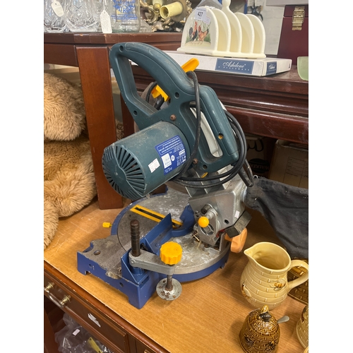 Power craft blue and grey electric compound mitre saw