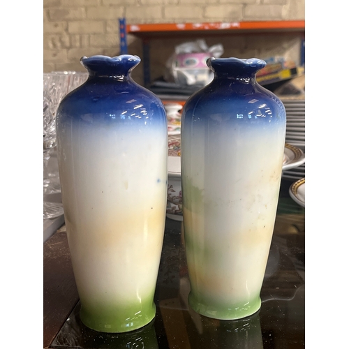 vintage hand-painted porcelain vases, featuring a distinctive three ...