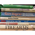 Firearms, Pistols, Revolvers & Handguns. Stack of Gun Reference Books.