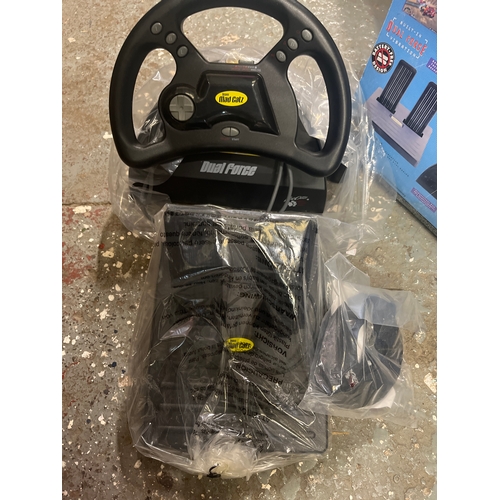 vintage Mad Catz Dual Force Racing Wheel and Pedal Set designed for the ...