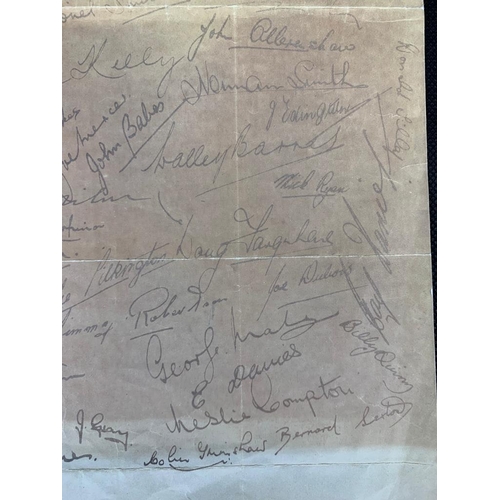 2 - An Arsenal Autographed Sheet - 1948 
 
 
 
 The sheet with approximately 40-50 signatures including ... 