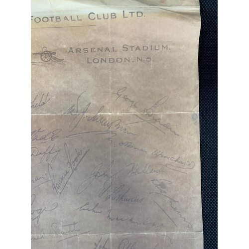 2 - An Arsenal Autographed Sheet - 1948 
 
 
 
 The sheet with approximately 40-50 signatures including ... 