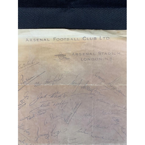 2 - An Arsenal Autographed Sheet - 1948 
 
 
 
 The sheet with approximately 40-50 signatures including ... 