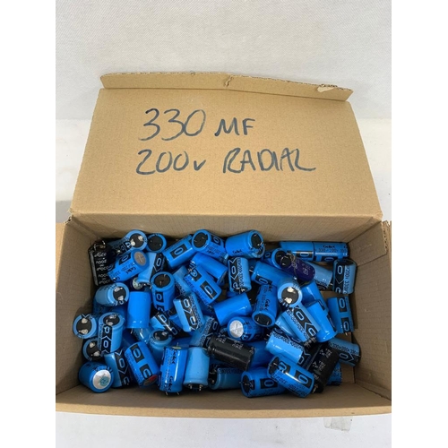 318 - A large quantity of of 330MF 200 v radial capacitors