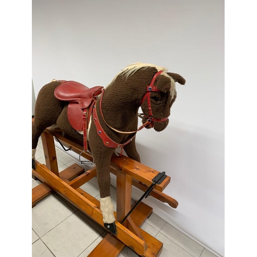 52 - Vintage rocking horse saddle standing 195 cm high