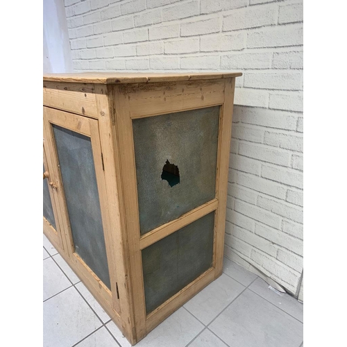 55 - Antique pine food safe 98cm high x 128cm wide x57 cm depth