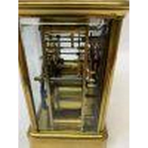 40b - A French Antique striking carriage clock 13 cm high