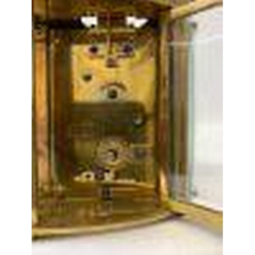 40c - A French double antique carriage clock 10cm high