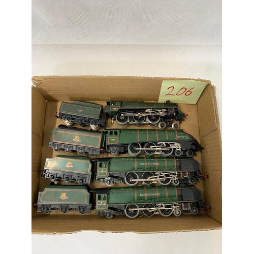 385 - TRIX BR Standard 73000, Hornby LNER A4 60016, Hornby LMS Duchess of Montrose 46232 x 2 
 play worn 
... 