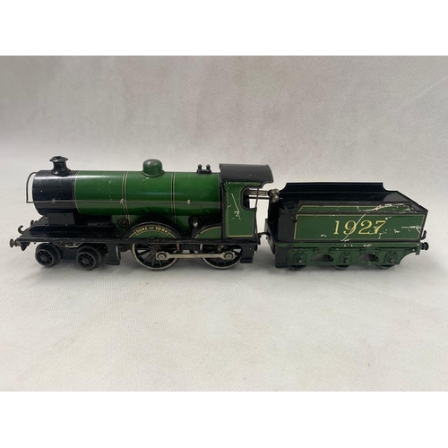 428 - BING 0 Gauge clockwork Duke of York, 4-4-0 Steam engine in BR Green, 6 Wheel tender, female key need... 