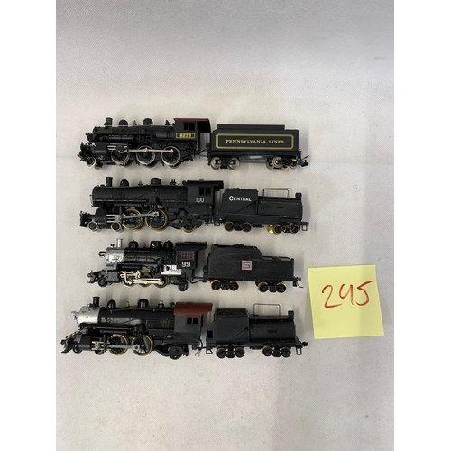 230 - Illemno Tender loco 8279 Pennsylvania + tender, American Steam loco 100 Central black + tender, Mant... 