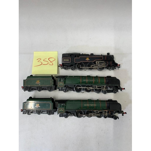 381 - HORNBY Dublo BR standard 4 tank 80054 BR black, HORNBY Dublo LMS 46232 Duchess of Montrose BR green ... 