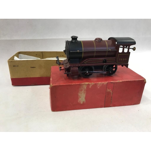 404 - Hornby 0 Guage 4 wheel locomotive 591 clockwork series for LMS in maroon, good red box 
 Condition 1... 