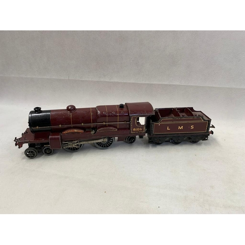 456 - Hornby 0 Gauge no.6100 clockwork 4-4-2 engine & 6 wheel tender in maroon for LMS 
 condition 3 
 621