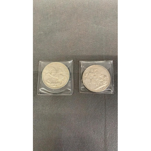 127 - An 1889 silver crown and a 1935 silver crown