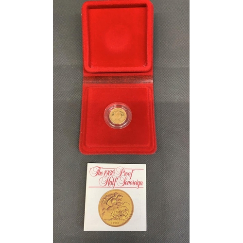 128 - 1980 boxed proof half Sovereign