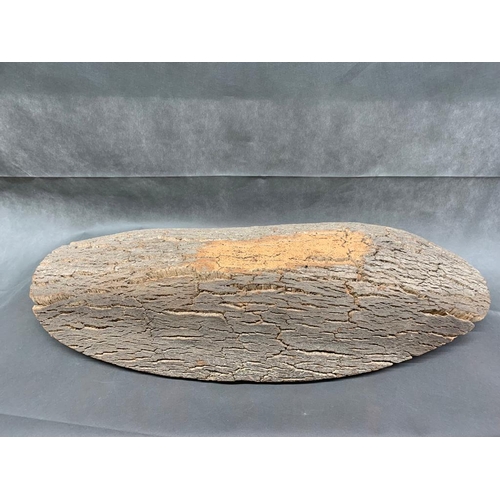 200 - A large handmade cork bowl, 98cm long, 41cm wide