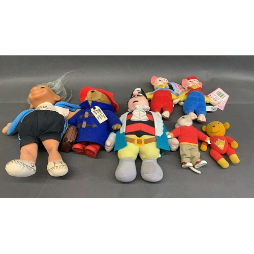 24 - Paddington, Super Ted, Stuart Little, Captain Pugwash and Pinky & Perky dolls, and a troll