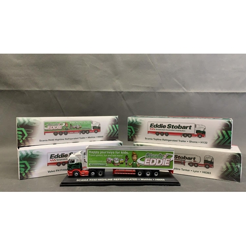 43 - 4 Eddie Stobart lorries, boxed and in mint condition, 1:76 scale, diecast metal  
  
 
 Volvo FH Fri... 