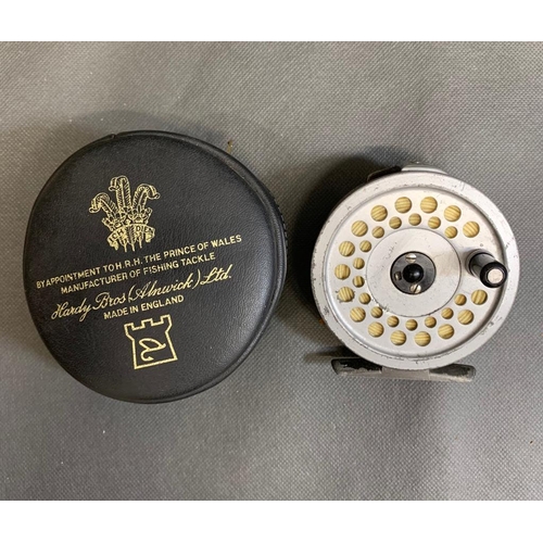 67 - Hardy Viscount 130 MK2 fly fishing reel in black Hardy leatherette case. Reel has been well fished s... 