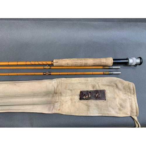 78 - Cummins The Delux Special Pintail split cane 2 piece fly fishing rod with spare top in makers own ba... 