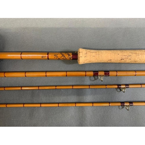 84 - Hardy ''The Wye'' 3 piece 12'6 split cane salmon rod, 9 weight in VGC and mob