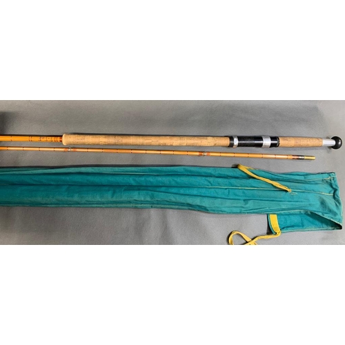 101 - Cummins of Darlington 2 piece ''The Gannet'' split cane coarse fishingrod for bait or spinning, 9 fo... 