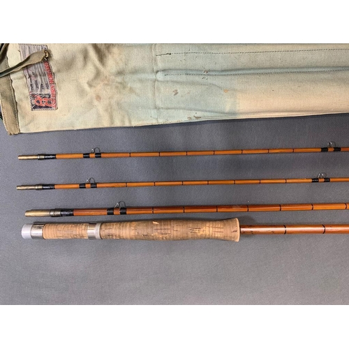 109 - Asbjorn Horgard ''The Viya'' (?) 3 piece split cane fly fishing 9'6'' made in Norway, missing one in... 