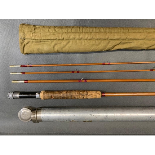 115 - Goodwin Granger ''Champion'' 3 piece and spare top split cane USA built fly fishing rod. Spare top i... 