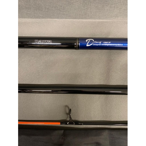 119 - Daiwa: Surf 1307 Beachcaster for 4-8oz weights, 13'6'' 3 piece fishing rod, this is a super long ran... 