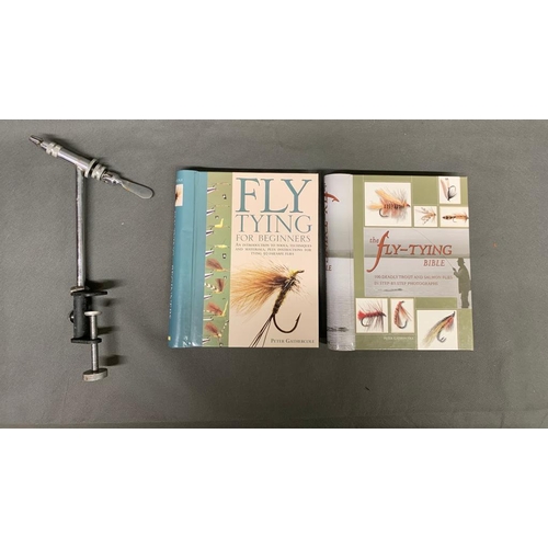 153 - Fly Tying for Beginners and The Fly tyers bible by Pete Garthercole, excellent plus a fly tyer vice ... 