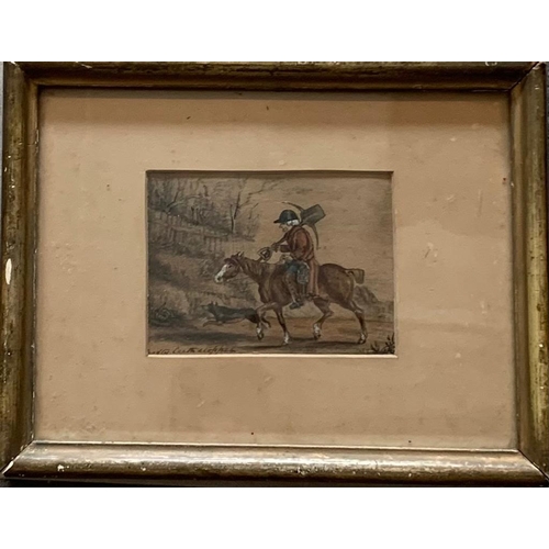 161 - 2 x 19th century watercolours of hunting scene by J Leech British 1817-1864 signed lower right, fame... 