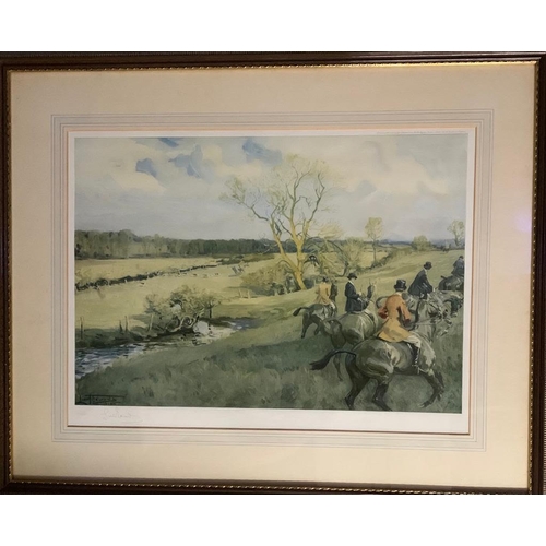 163 - 3 x Lionel Edwards signed prints framed and glazed : British 1878-1966, 2 x racing scenes, frame siz... 