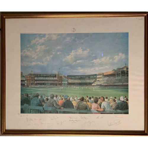 167 - The Centenary Test at Lords - A signed limited edition print of the famous match signed by the artis... 