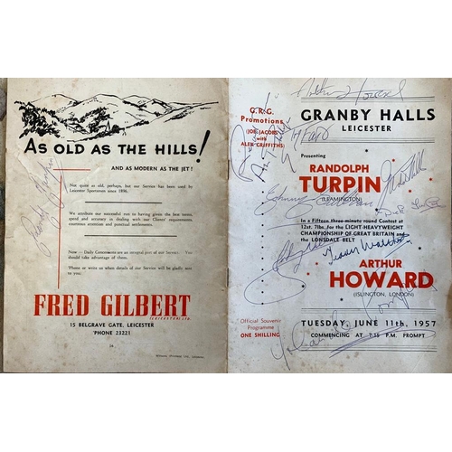 178 - A boxing programme 1957 signed by Randolph Turpin, Arthur Howard and many more