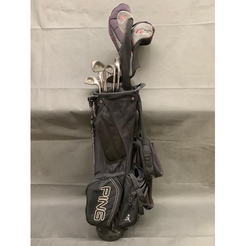 196 - Set of PING Eye 2 metal Shaft (KT) irons 3 - SW in PING 4 series carry bag, together with PING G10 d... 