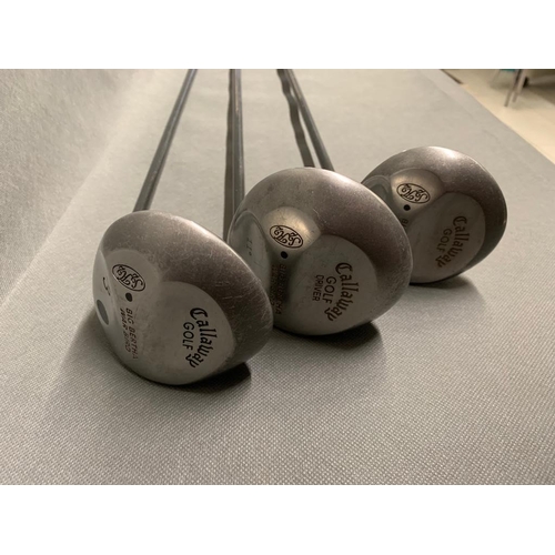 209 - 3 x Big Bertha War Bird metal woods, numbers 1,3,5, all with matching regular flex shafts