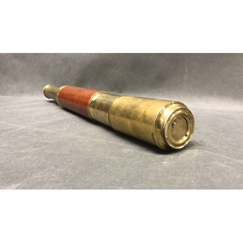 218 - Nineteenth century mahogany and Brass telescope by P and P Gally, inscribed P and P Gally Imp'd Day ... 