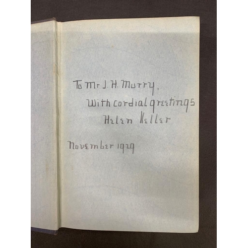 222 - Helen Keller Mid Stream, My Later Life, signed and dedicated - 
 To Mr J H Murray with cordial greet... 