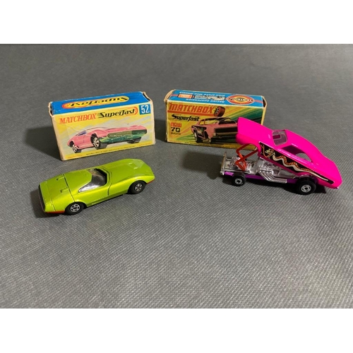 236 - 2 matchbox superfast cars No.52 Dodge Charger MK11 and Dogde Dragster