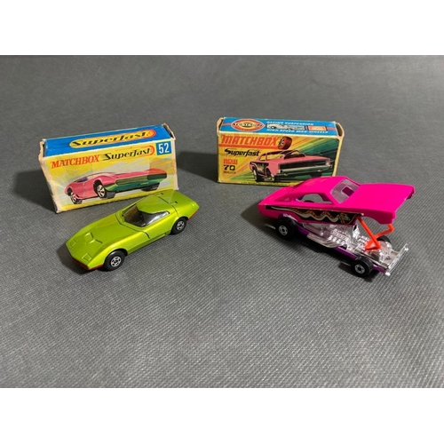 236 - 2 matchbox superfast cars No.52 Dodge Charger MK11 and Dogde Dragster