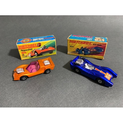 238 - 2 x matchbox cars, No 61 Blue shark and a new 4 gruesome twosome