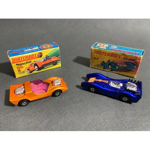 238 - 2 x matchbox cars, No 61 Blue shark and a new 4 gruesome twosome