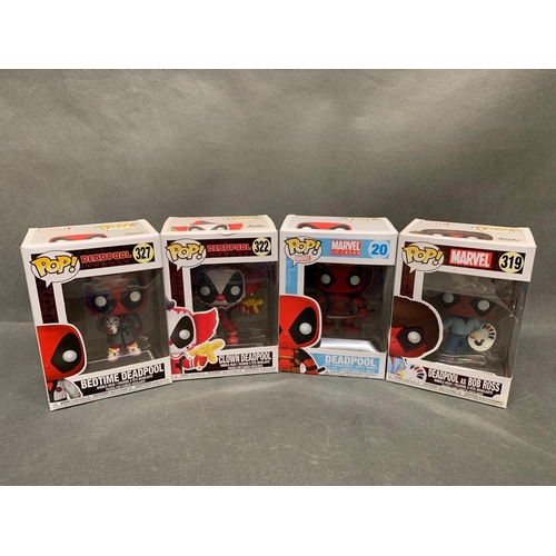 294 - 4 x Funko figures deadpool Nos 327, 322,20 and 319