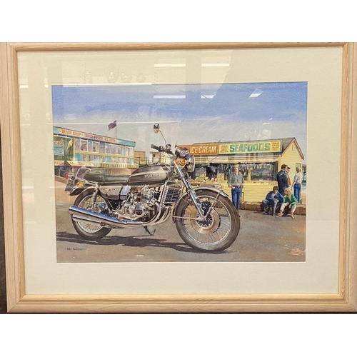 105 - Roy Barrett ( British 1949-2022) watercolour on paper Suzuki GT 750,signed lower left  
  
 77cmx 61... 